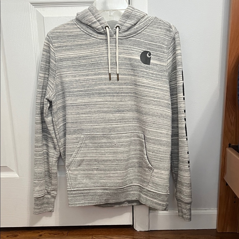 Carhartt Heather Gray Striped Hoodie